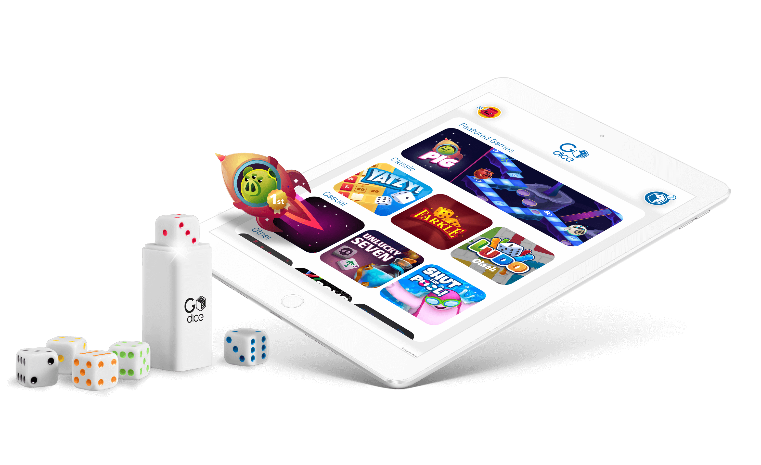  GoDice Full Pack - 6 Smart Connected Dice. Brings The