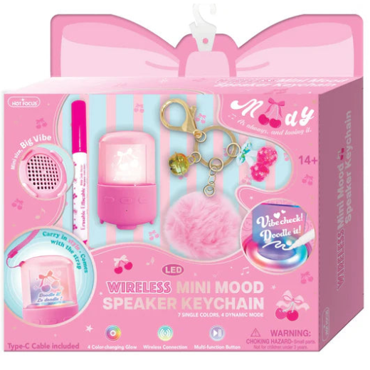 Hot Focus Wireless Mini Mood Speaker Keychain - Pink – The Great