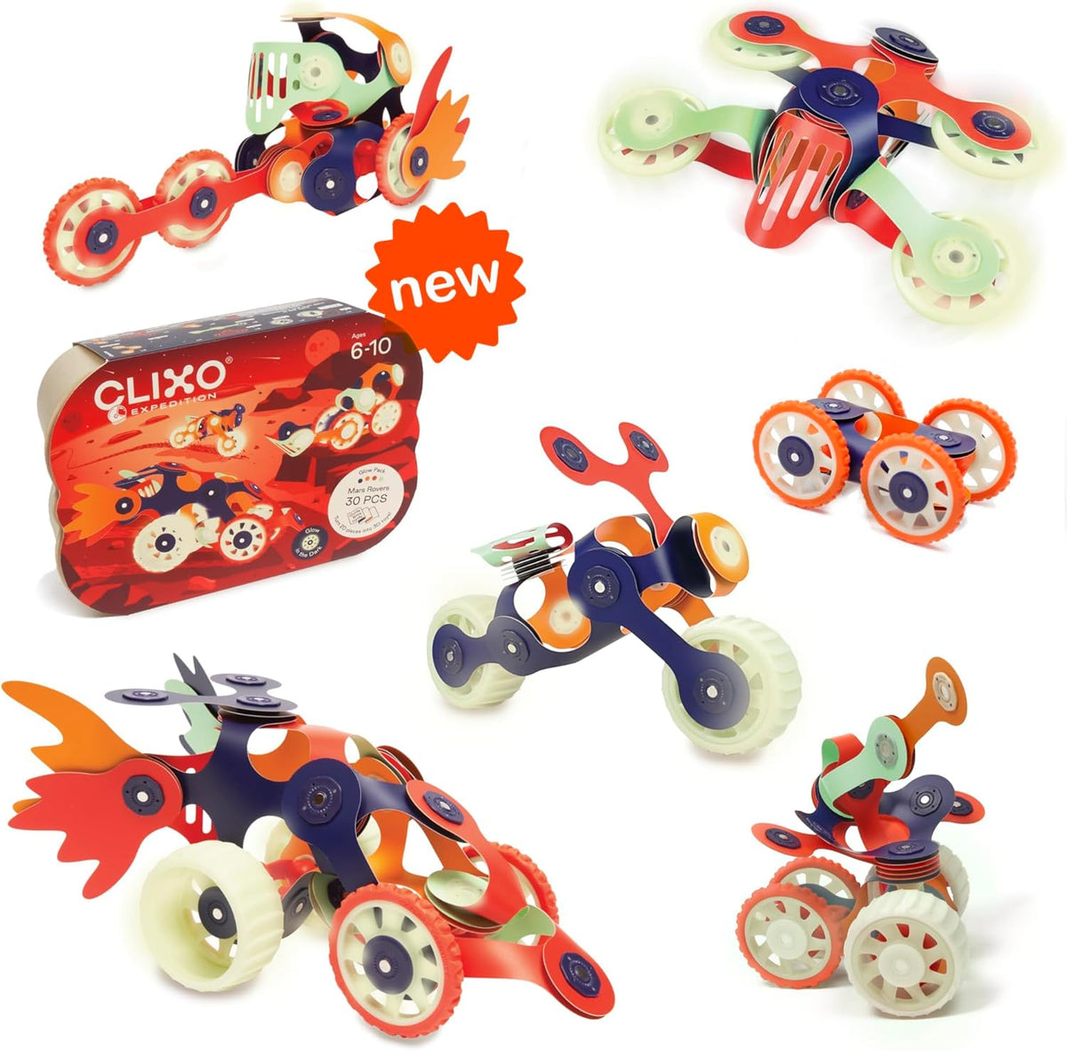 Clixo Mars Rover Pack Glow in The Dark – The Great Rocky Mountain Toy ...