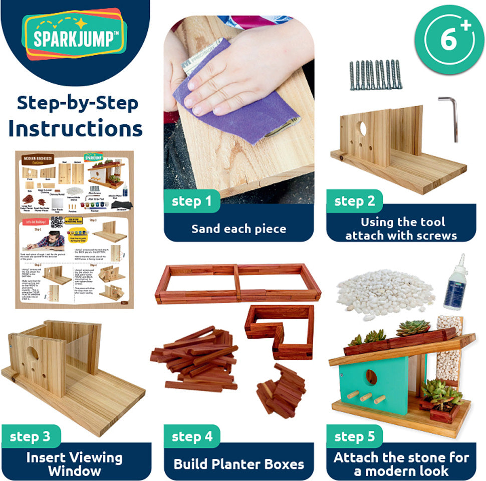 Modern Birdhouse Woodworking Kit