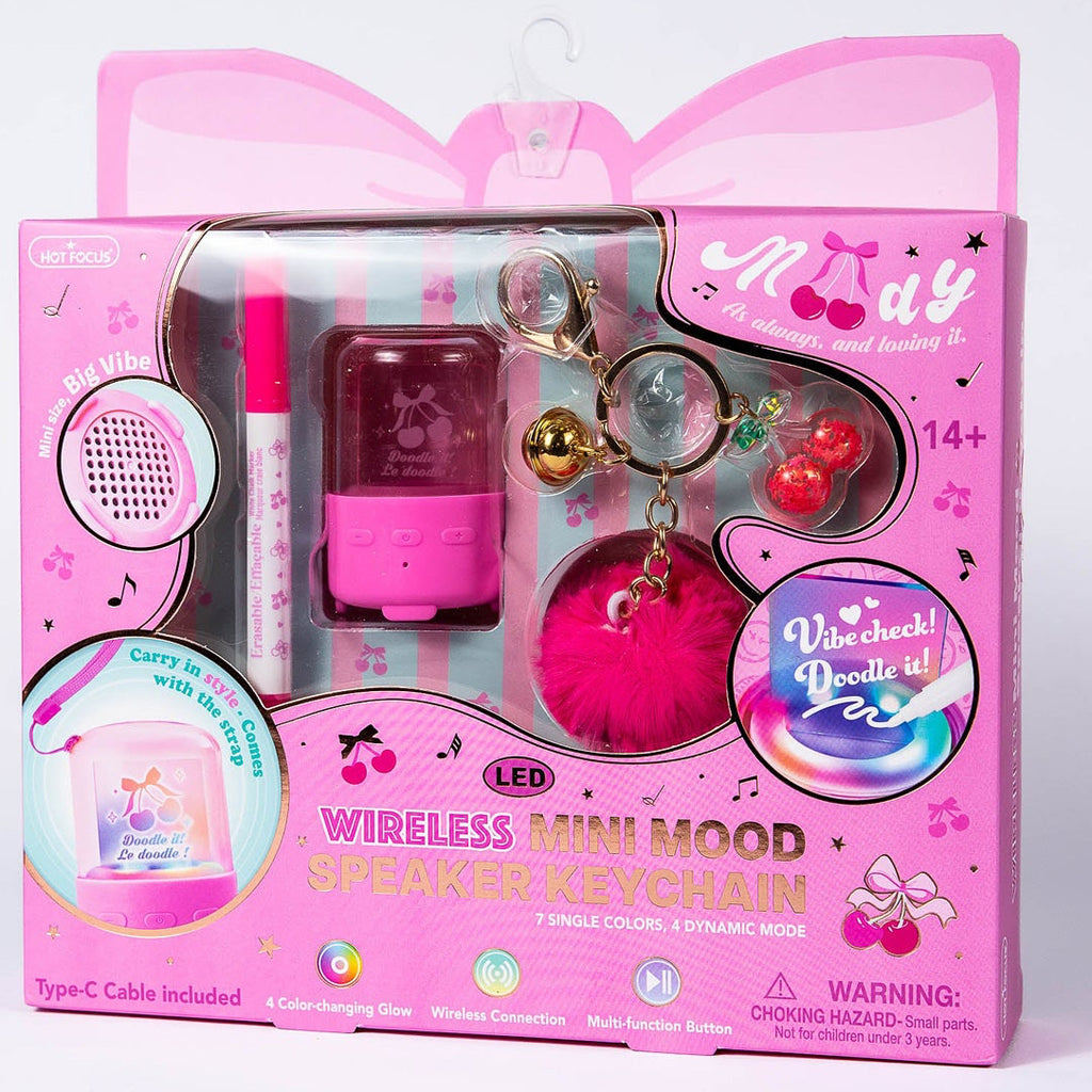 Hot Focus Wireless Mini Mood Speaker Keychain - Pink – The Great
