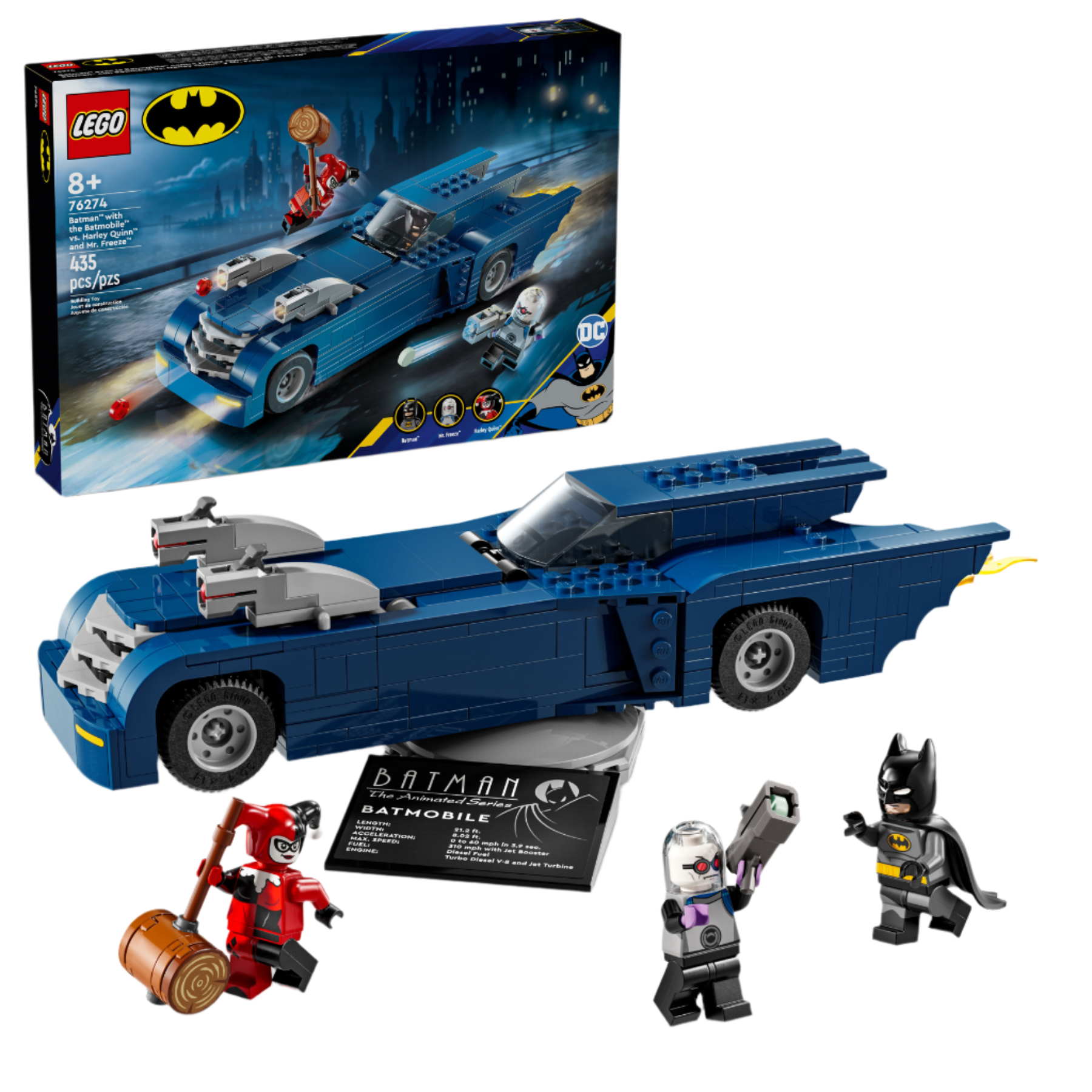 LEGO DC Batman with the Batmobile vs. Harley Quinn and 4 Mr