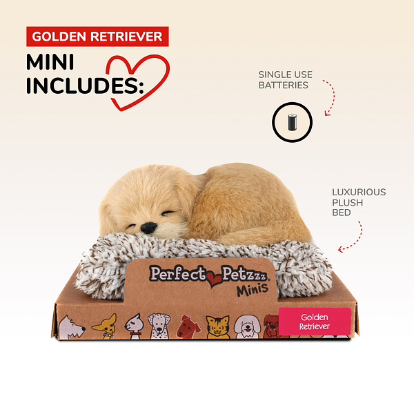 Peluche Vivante qui respire Chien de Race Golden Retriever Perfect Petzzz Peluche Vivante qui respire Chien de Race Golden Retriever Perfect Petzzz
