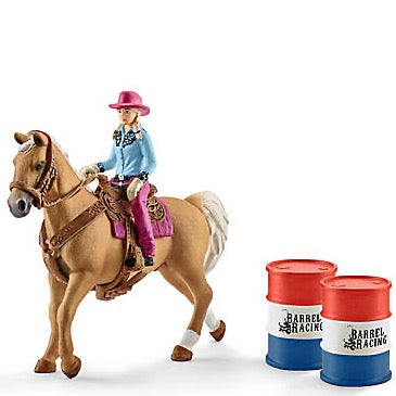 Schleich Barrel Racing With Cowgirl