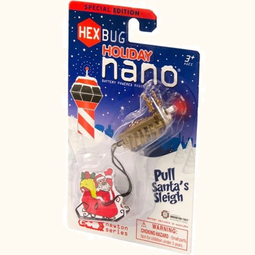HexBug Holiday Nano Pull Santa's Sleigh Newton Series NOS in Original  Package - CranberryManor Fine Antiques & Vintage Collectibles