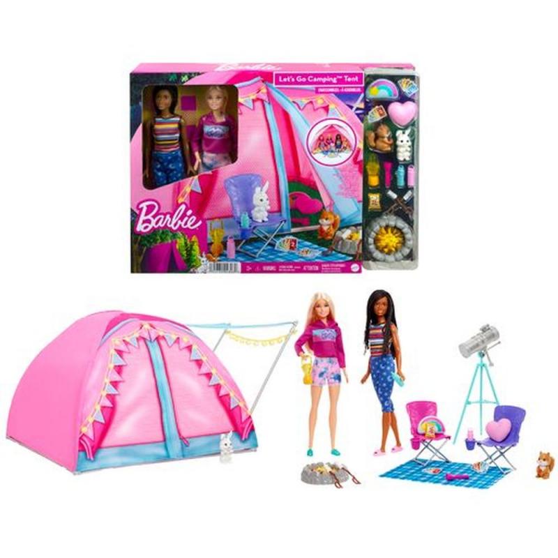 barbie camp out tent Barbie Let's Go Camping Tent Playset